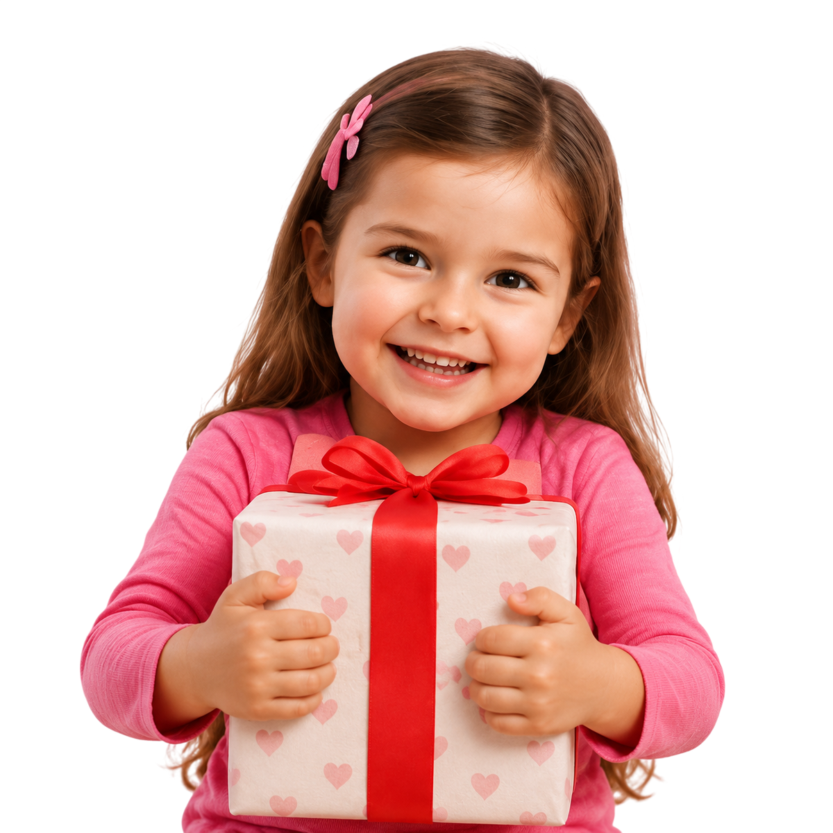 Child holding a gift box